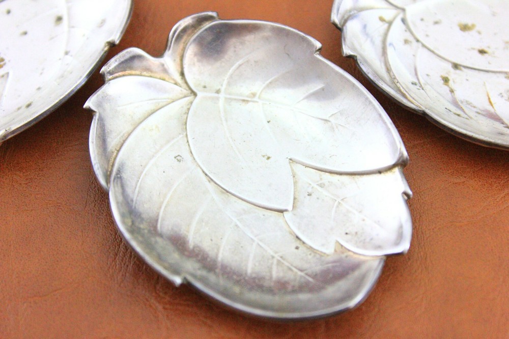 5 Vintage Silver Plated Leaf Dish WMF Germany Candy Trinket Dish 70 CM X 55 CM