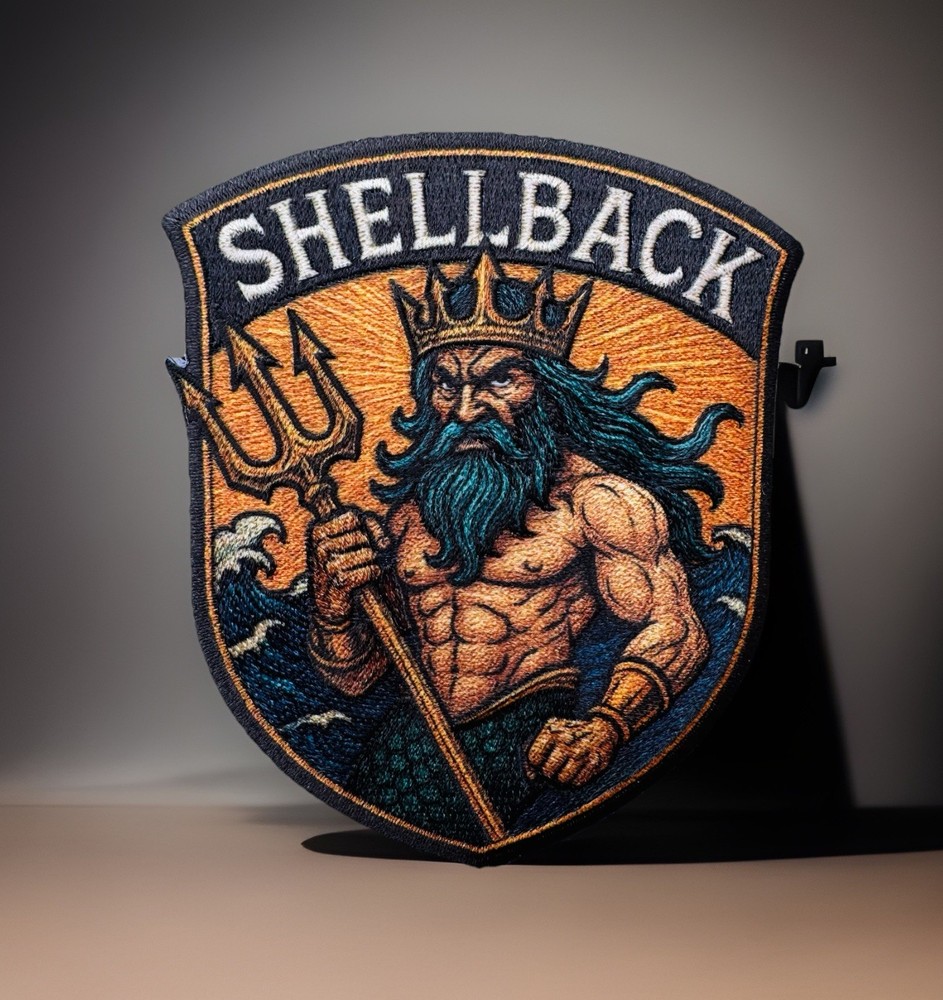Trusty Shellback King Neptune Embroidered Hook/Loop Morale Patch
