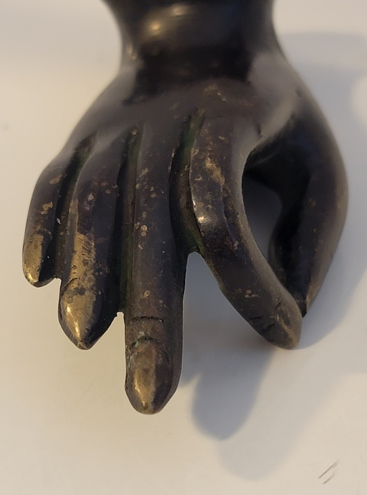 Vintage Brass/Bronze Mudra Buddha's Hand Mala or Necklace Hook