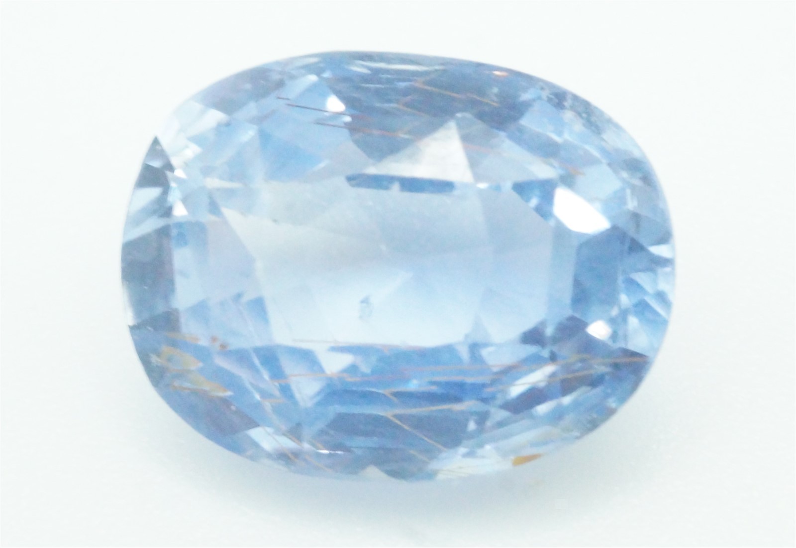 PALE BLUE NATURAL SAPPHIRE - ANTIQUE CEYLON NATIVE CUT 4.8ct