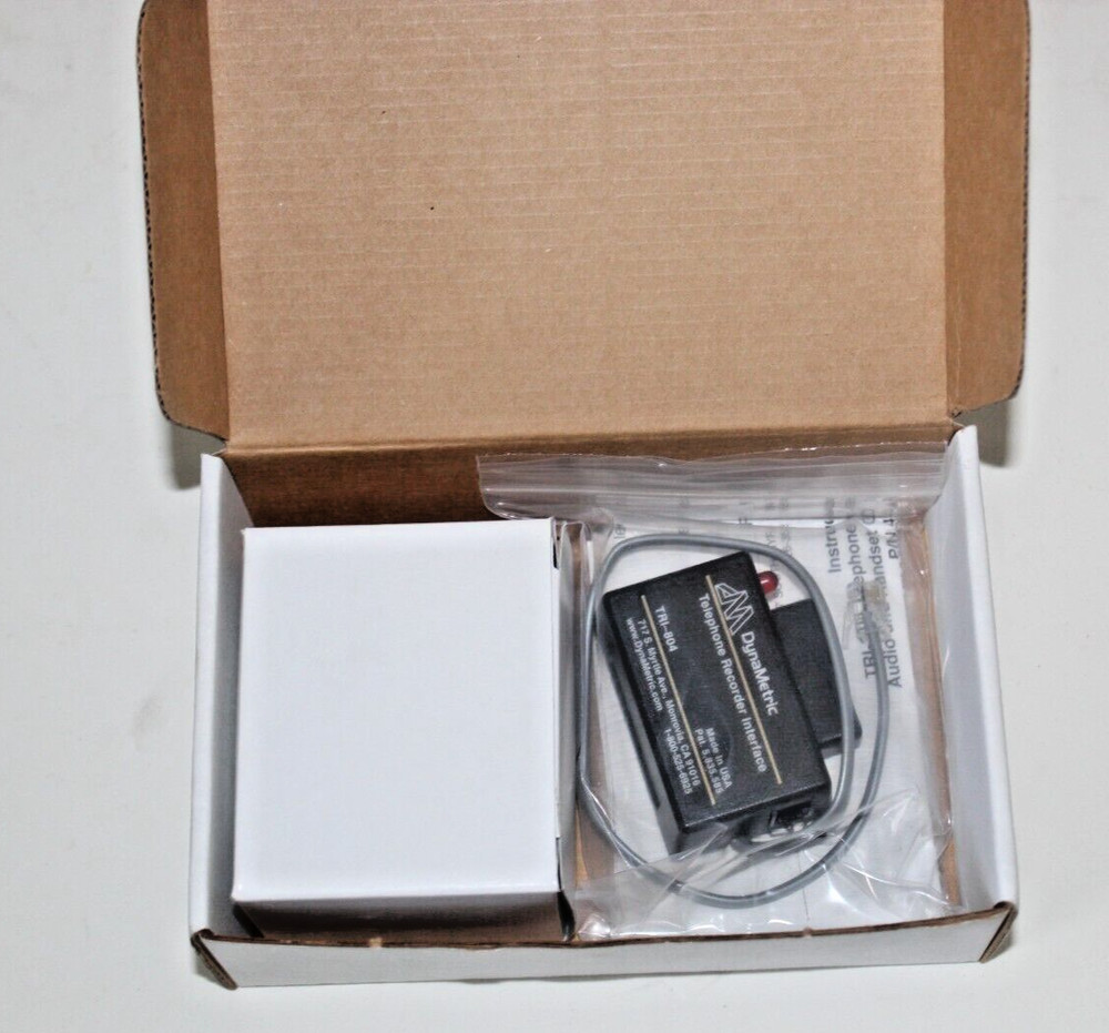 NEW  DynaMetric TRI-804 Telephone Recorder Interface with adapter