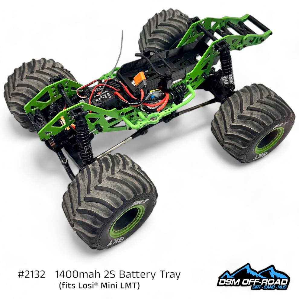 1400mah 2S Battery Tray (Fits Losi® Mini LMT) Works with stock 810mah 2s Lipo