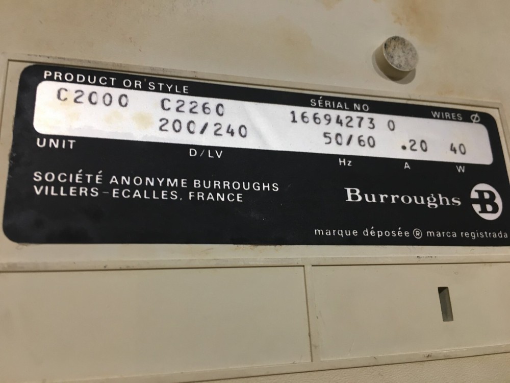 Vintage 1970's Burroughs Electric Adding Machine - Model C2260 - Working