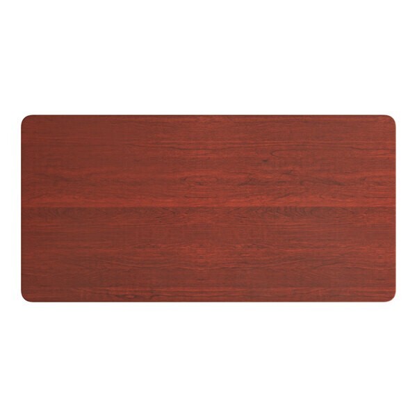 36" x 72" Rectangular Restaurant Table Top with Red Mahogany Laminate Top Finish