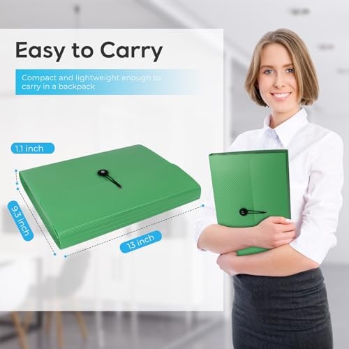 Expanding File Folder, Accordion File Organizer for Sorting Documents and Green