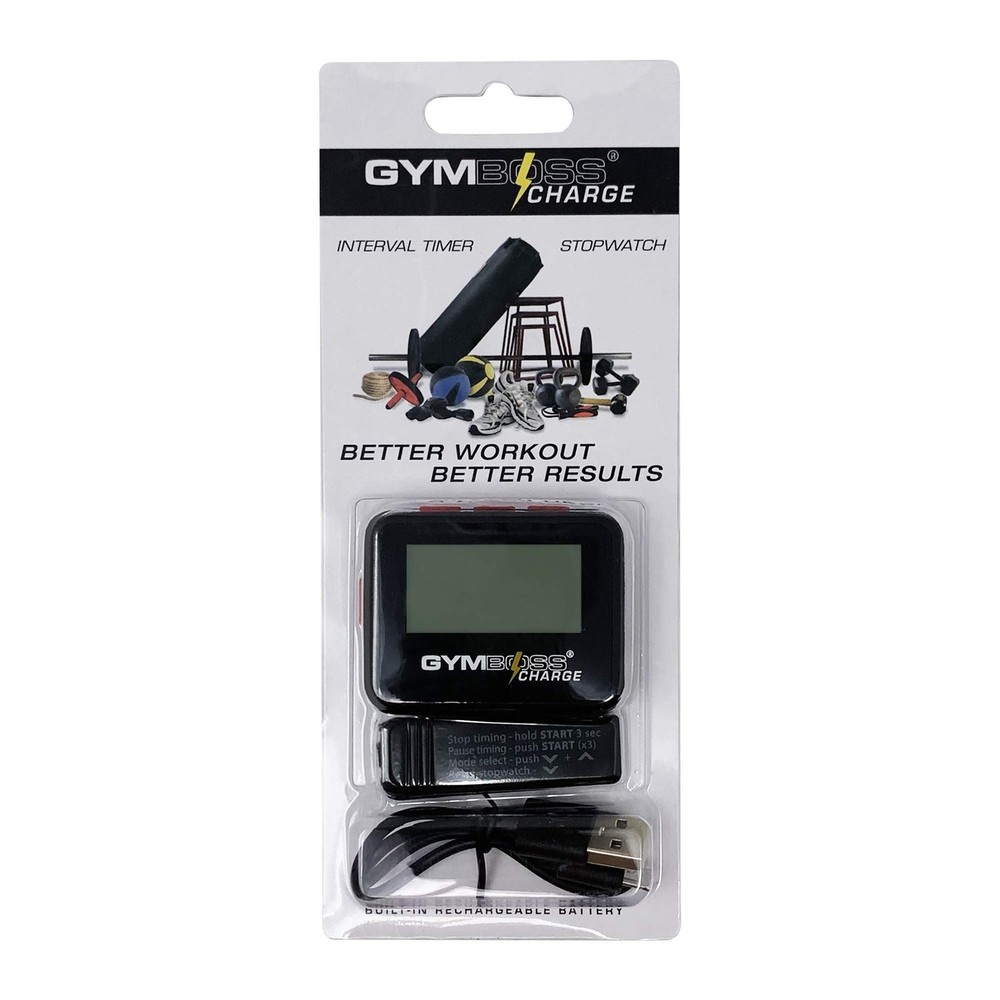 Gymboss Charge Interval Timer and Stopwatch (Black/Red) Black / Red
