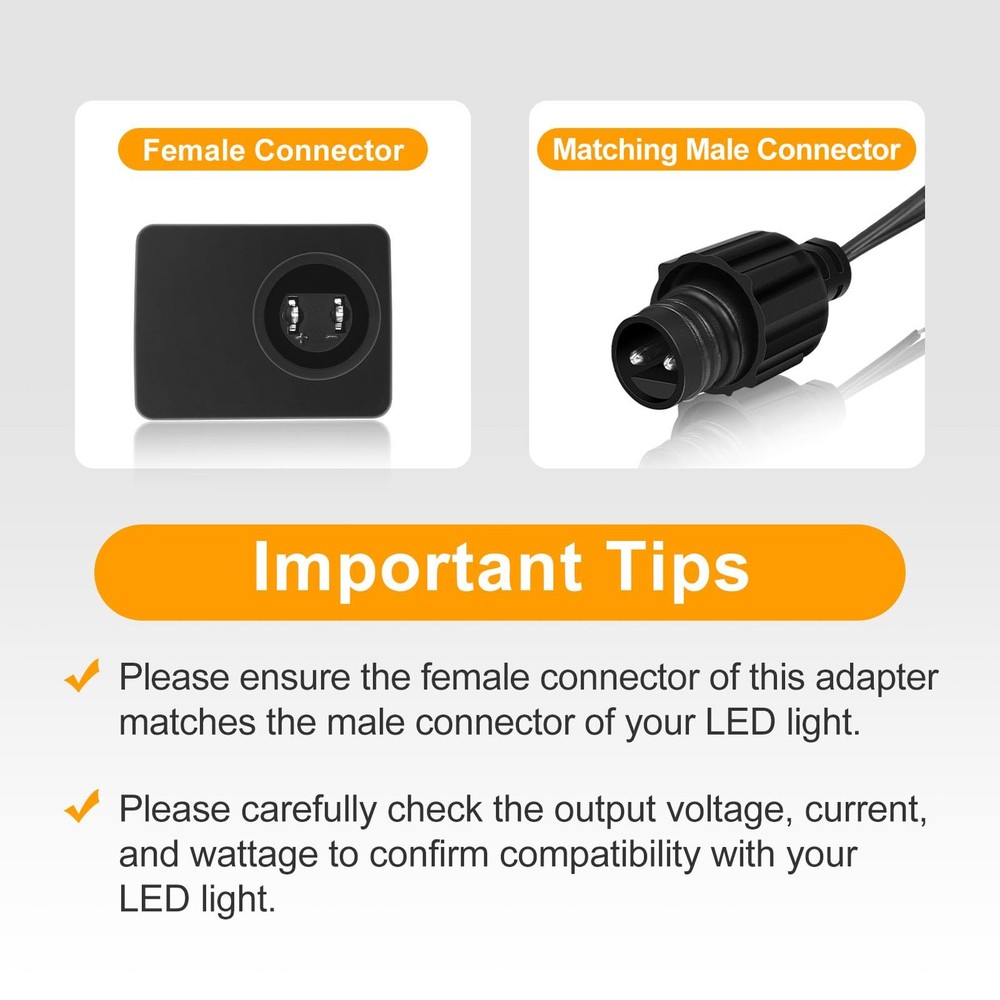 4.5V 0.6A LED Class 2 Power Adapter, 2.7W Transformer Replacement Black