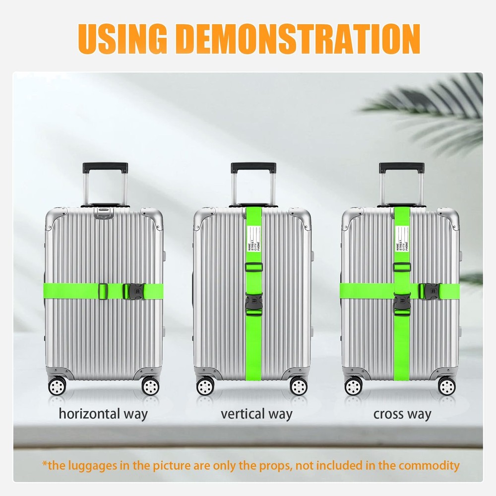 Luggage Straps Adjustable Suitcase Belt, Lockable Against Accidental Opening,...