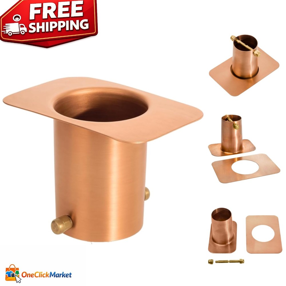 Pure Copper Rain Chain Gutter Adapter with Brass Bolt - Elegant & Rust-Resistant