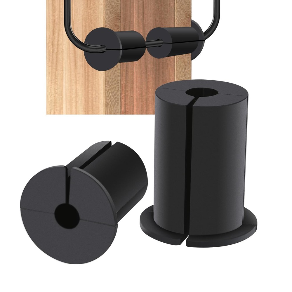 Wall Grommet, Silicone Cable Routing Kit for Hole, 2pc, black