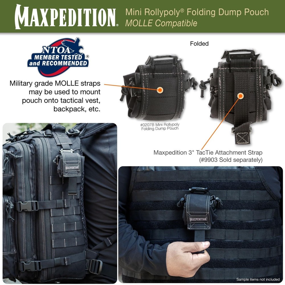 Maxpedition Mini Rollypoly Folding Dump Pouch Black