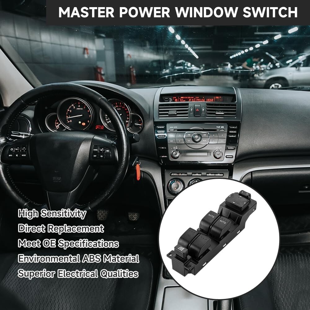 Front Left Driver Side Master Power Window Switch - Compatible for Mazda 6