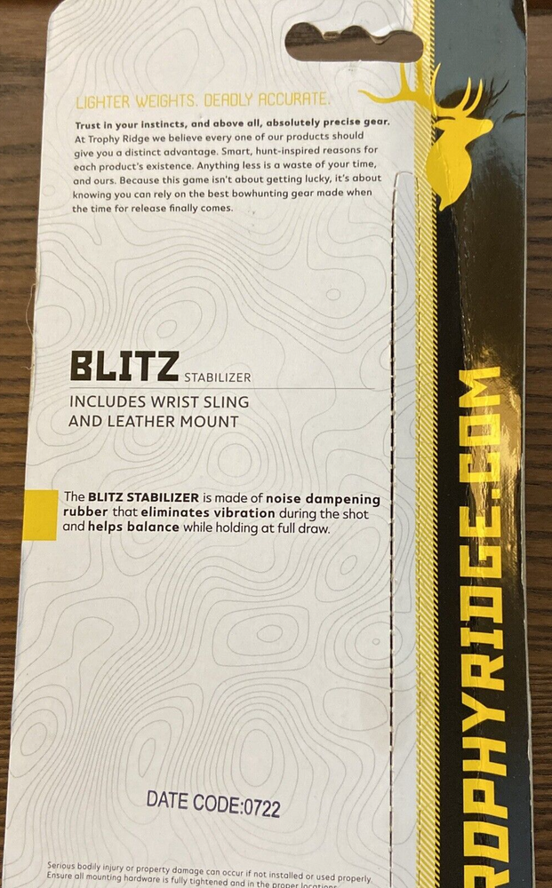 Trophy Ridge Blitz Stabilizer 6 in. Model: AS1007