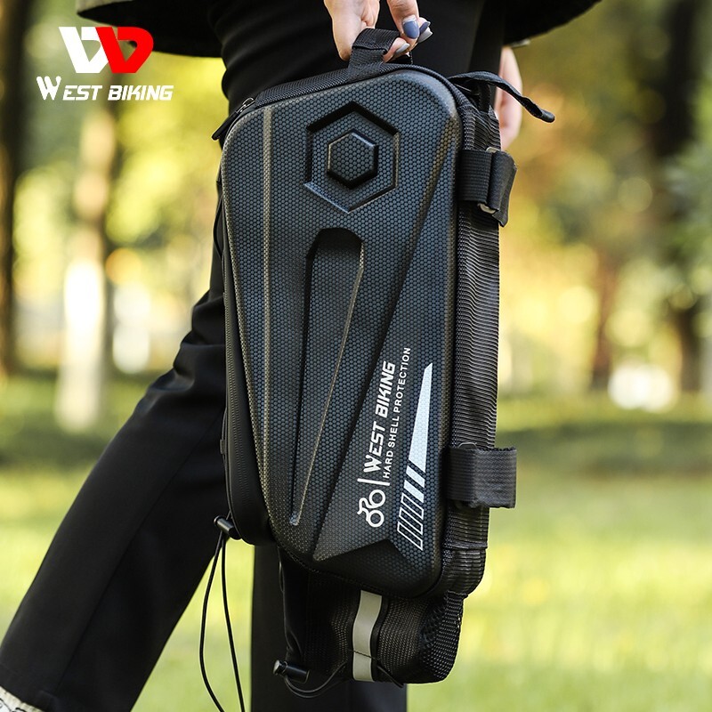WEST BIKING Waterproof Bike Hard Shell Trunk Bag Bicycle Rear Rack Pack Bag 8.6L