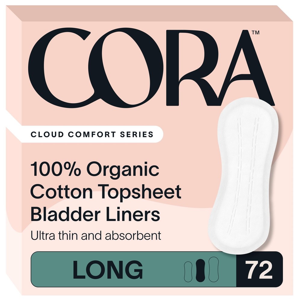 Cora 100% Organic Cotton Topsheet Bladder Liners (72 Long Liners)