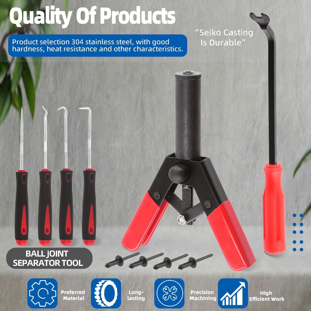 46 Piece Poly Rivet Gun Set Includes Plastic Rivet Gun, Attachment Ent...