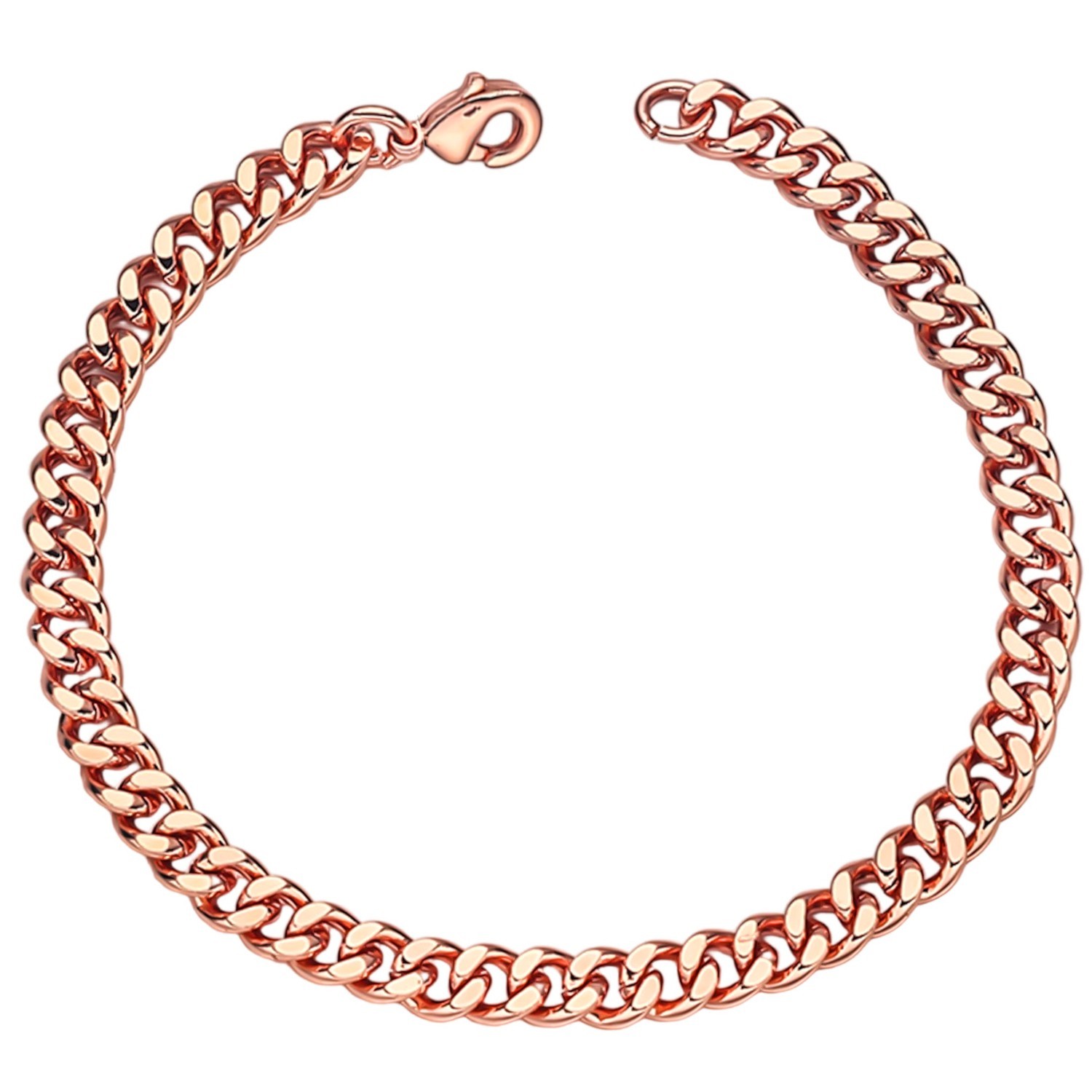 99.9% Pure Copper Bracelet Cuban Curb Chain- 5, 7, 9, 12mm Widths 6.5" - 9" Long