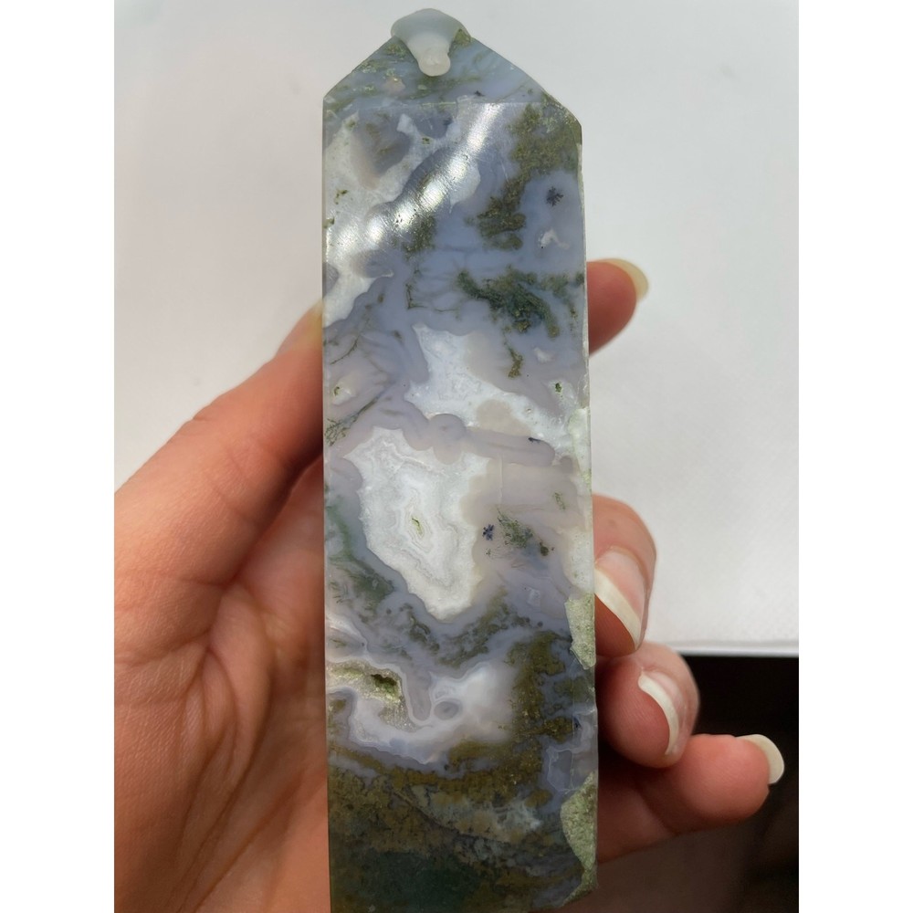 Blue Moss Agate Tower #3