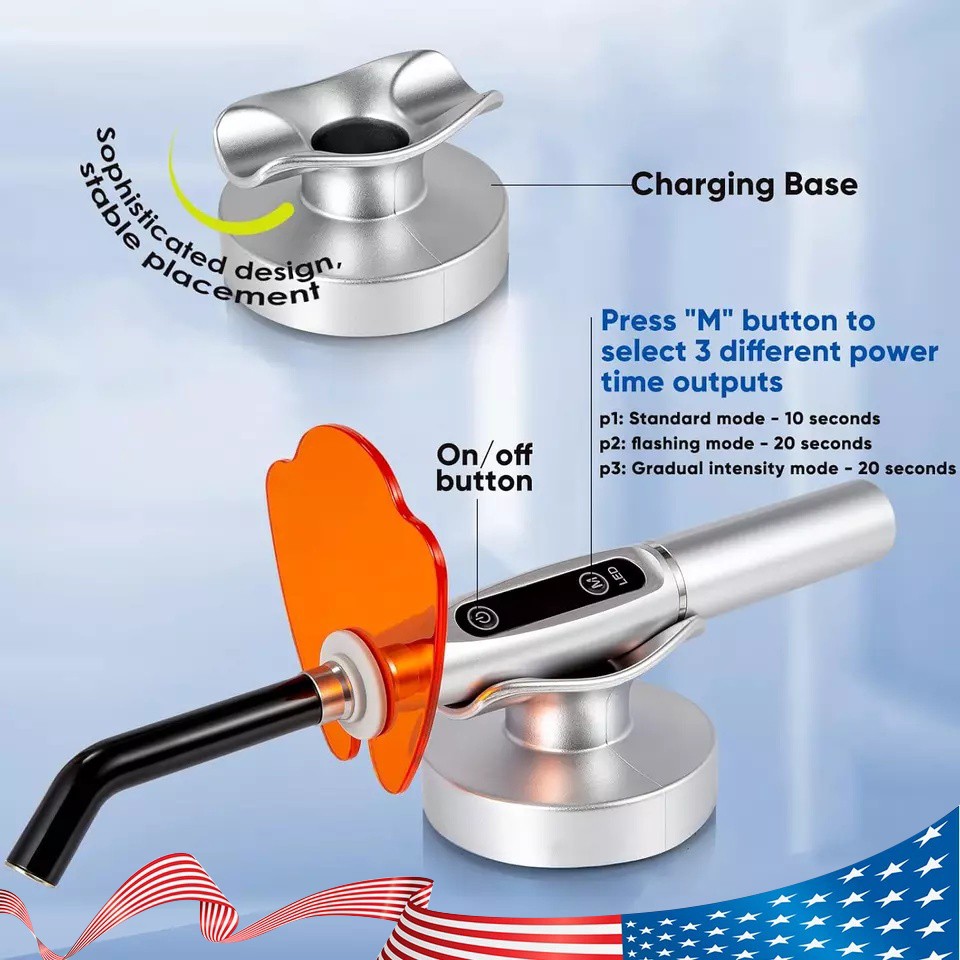 Dental LED Cure Curing Light Lamp 2000mw 5W Tool Resin Cure Wireless Cordless st