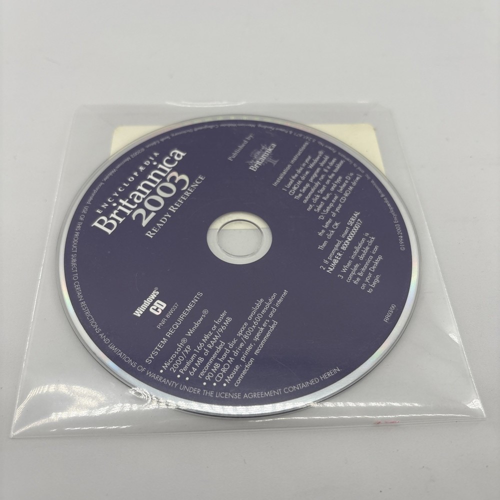 SEALED Vintage Encyclopedia Britannica 2003 Ready Reference CD Rom