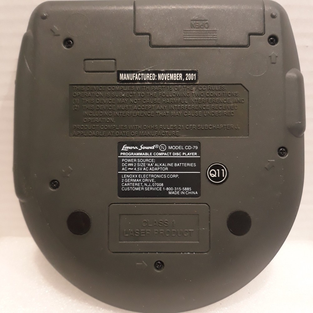 VTG Lenoxx Sound Programmable CD Player Model CD-79 ESP PLUS Silver Tested Good