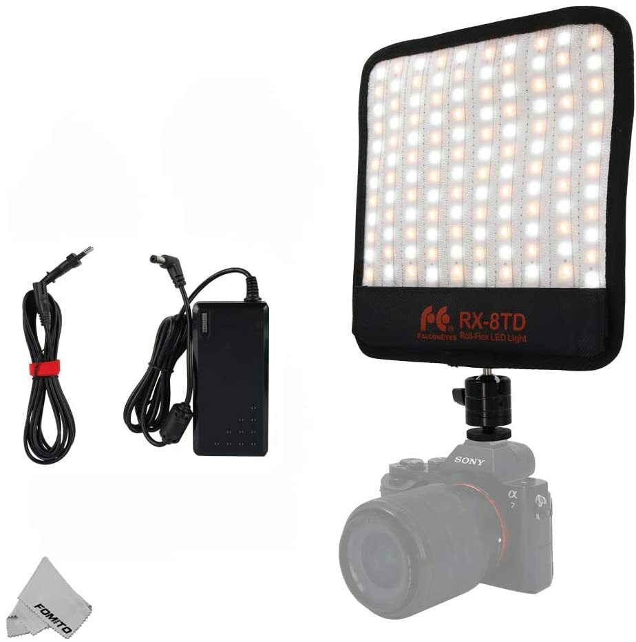 Falconeyes RX-8TD Foldable Roll-Flex LED Light Kit 3200K-5600K CRI95