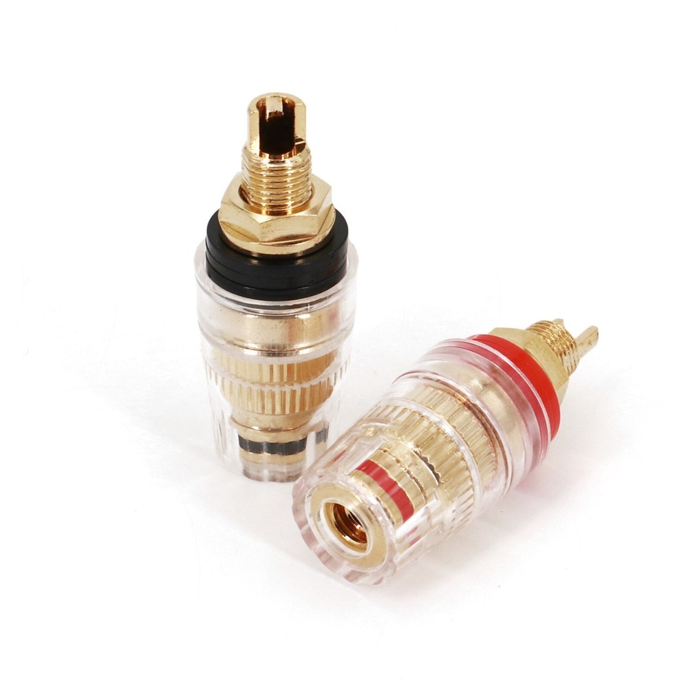 2Pcs Amplifier Speaker Cable Terminal Binding Post 4mm Banana Socket Connector