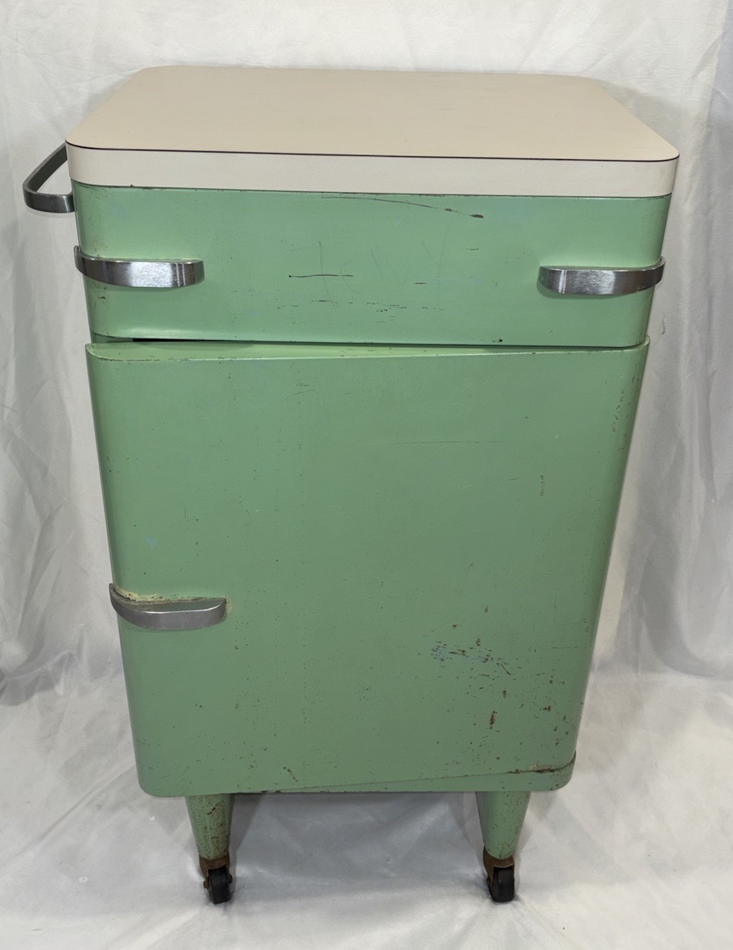 1940s Royal Metal Manufacturing Cabinet Nightstand Norman Bel Geddes Kem Weber