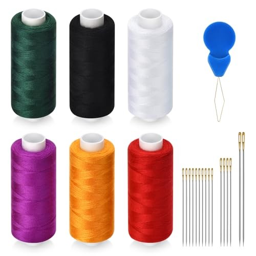 6 Pcs Sewing Thread Kit, 400 Yards Each Spool 402 Polyester Thread colorful