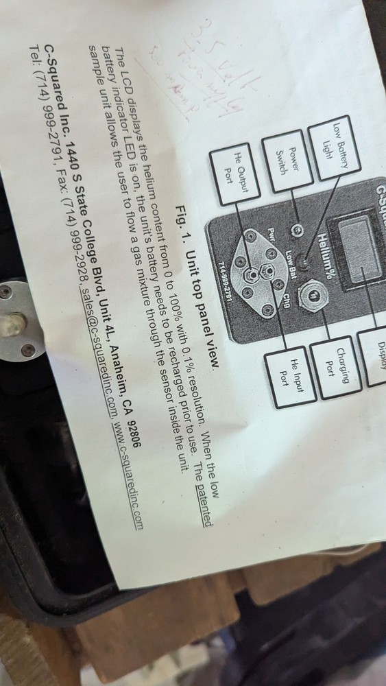 *UNTESTED* C-Squared Helium Analyzer Flow Through System