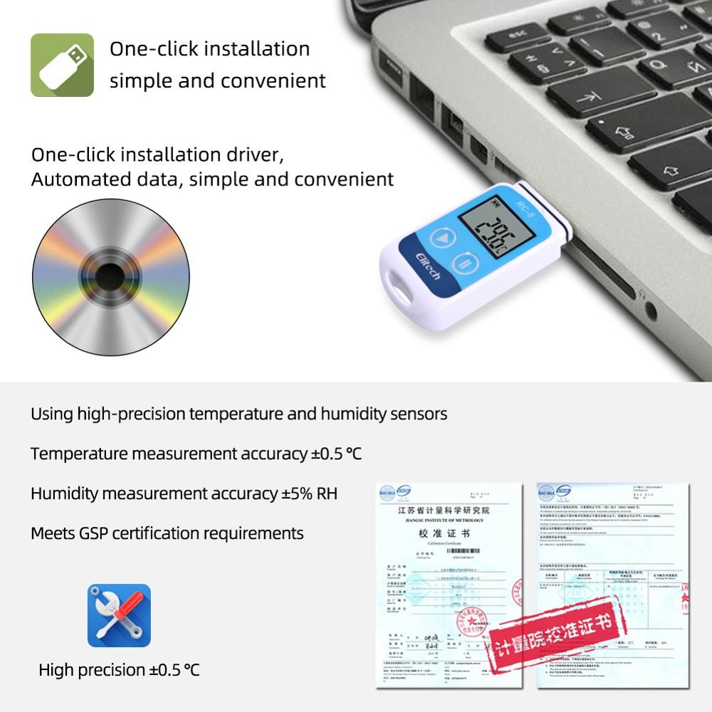RC-5 High Precision Digital USB Temperature Data Logger for Stock Location6281