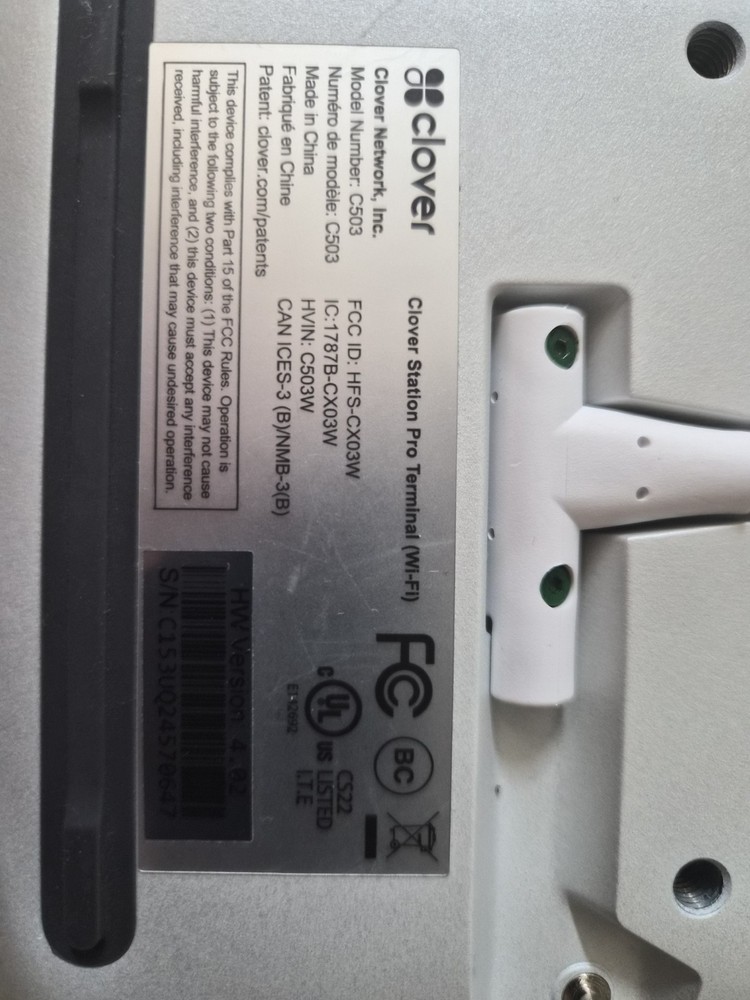 Clover Station Pro Terminal S503 C503 POS System w/ Display & Receipt Printer
