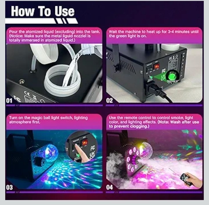 Professional 600W Fog Machine with Built-In LED Light Effects –