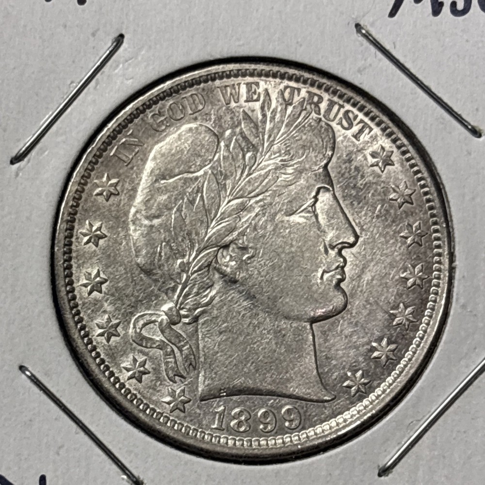 1899 P BARBER HALF DOLLAR REALLY NICE AU 90% Silver