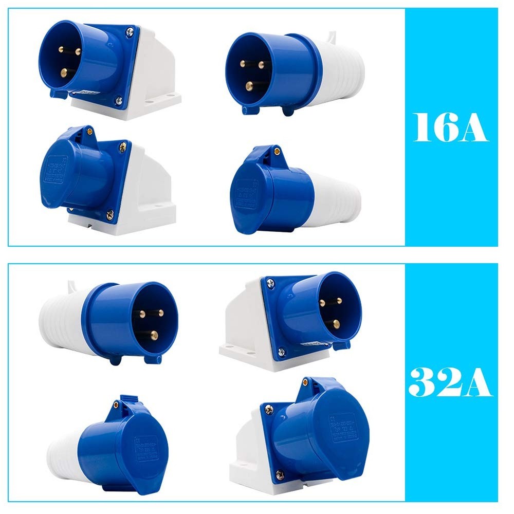 3 Pin Industrial Plug/Socket Connector 240V Power Electrical Machine Waterpro...