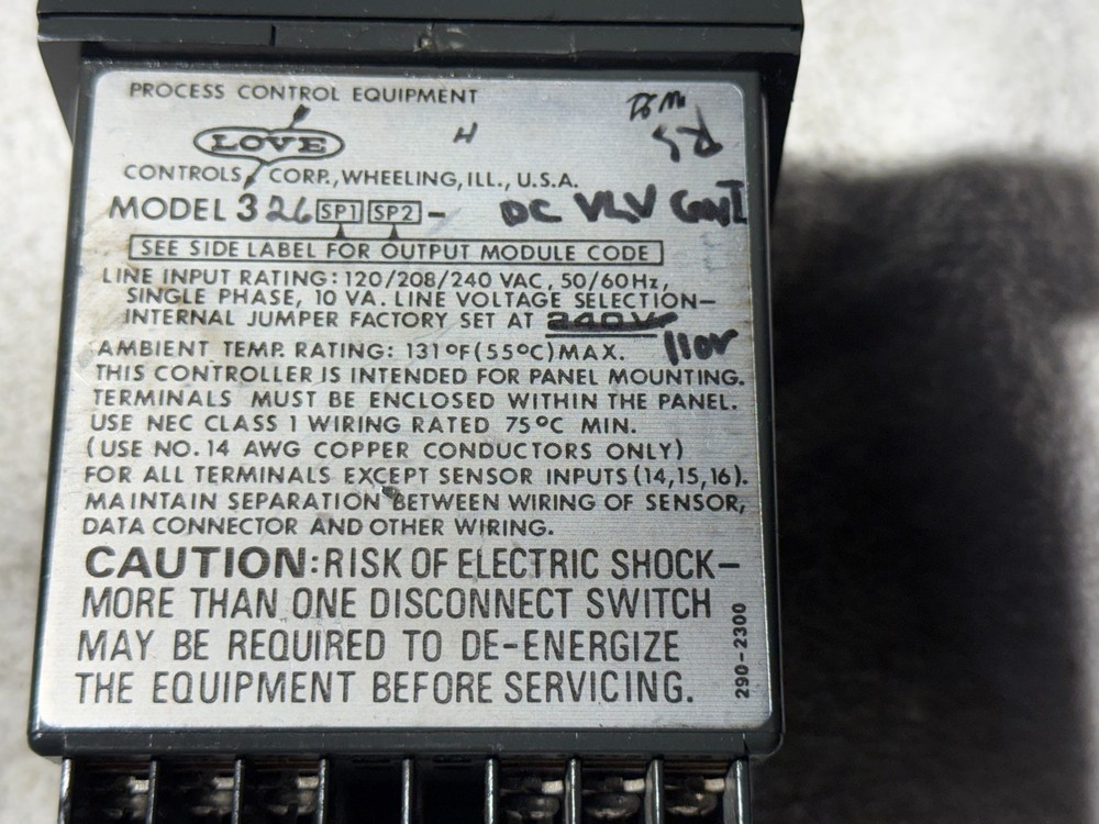 Love Controls Self Tune Process Meter 321-3308-140 NON-ISOL Current Controller