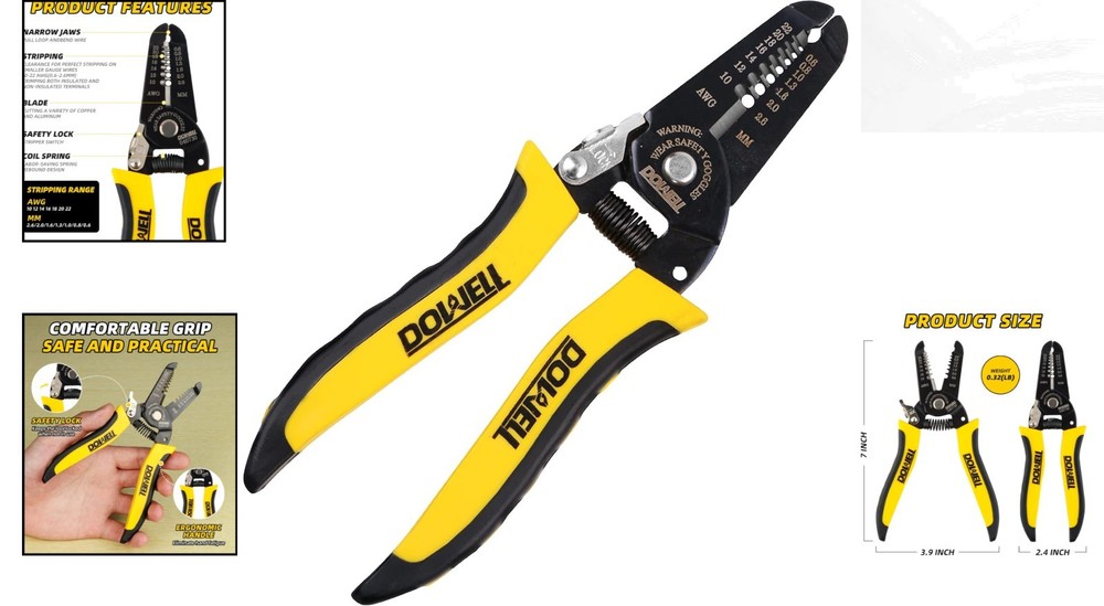 Compact Stainless Steel Wire Stripper with Multi-Function Capability - 7x2.32in