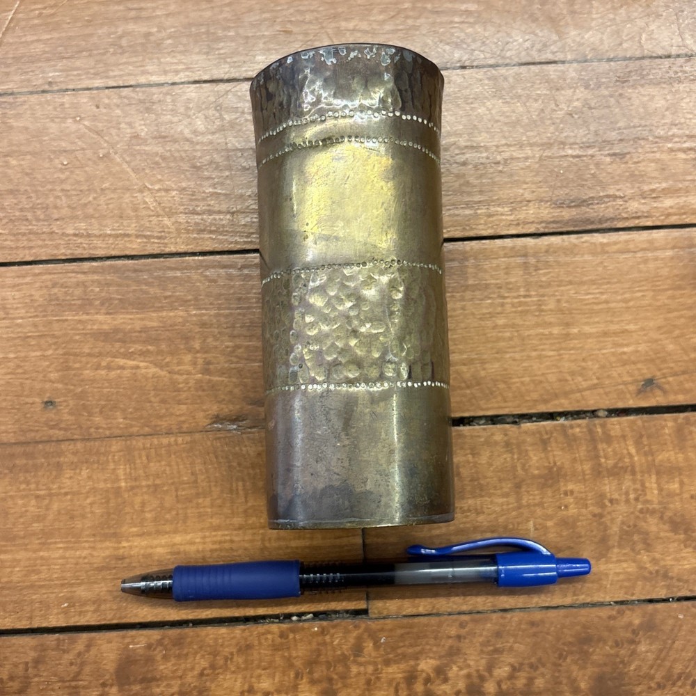 Original WW2 Trench Art Shell 1940s Artillery Shell WWII Engraved Shell
