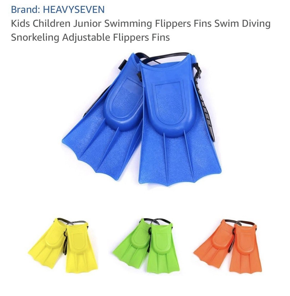 HEAVYSEVEN Kid’s Swim Flippers with Adjustable Strap