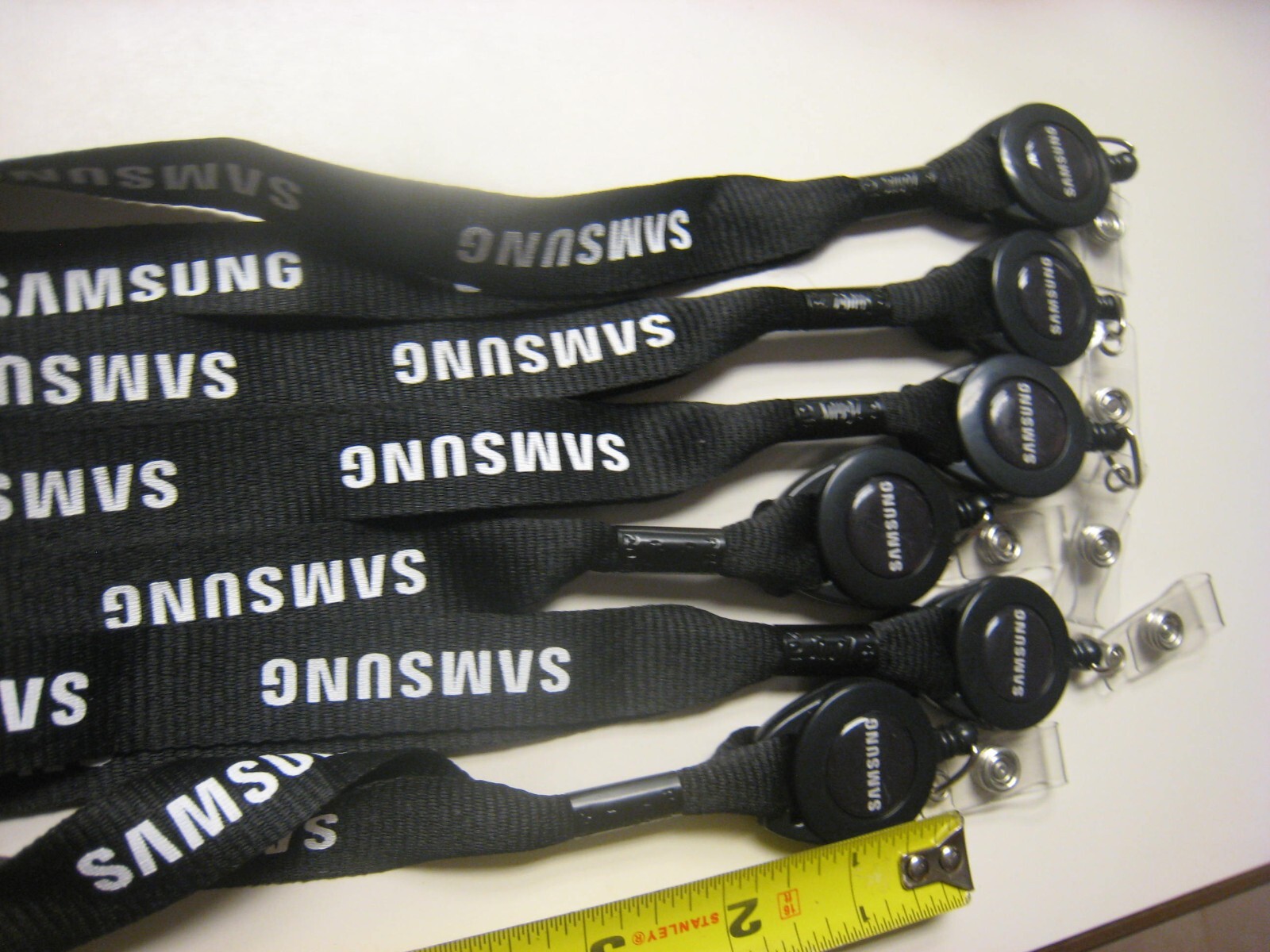 6 Samsung Lanyard Black Retractable Badge Card key Reel Id Card Badges ZONUS 28"