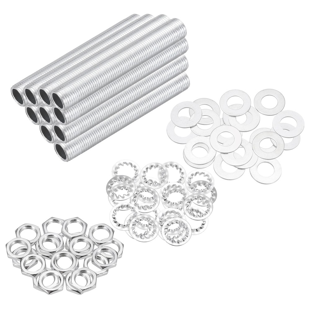 70Pcs 2.2" Lamp Pipe Kit with Nuts Washers 1/8IP Thread Fasteners Assortment