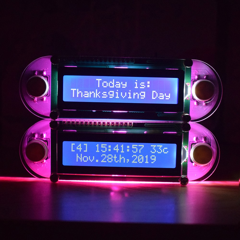 Candlelight Effect LCD1602 Vibration Clock DIY Kit DIY Electronic Digital QGVH