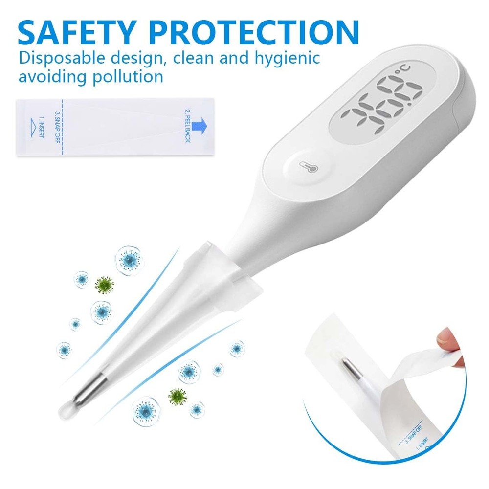 Digital Thermometer Probe Covers 100 Pack Clear Disposable Temperature Sleeves