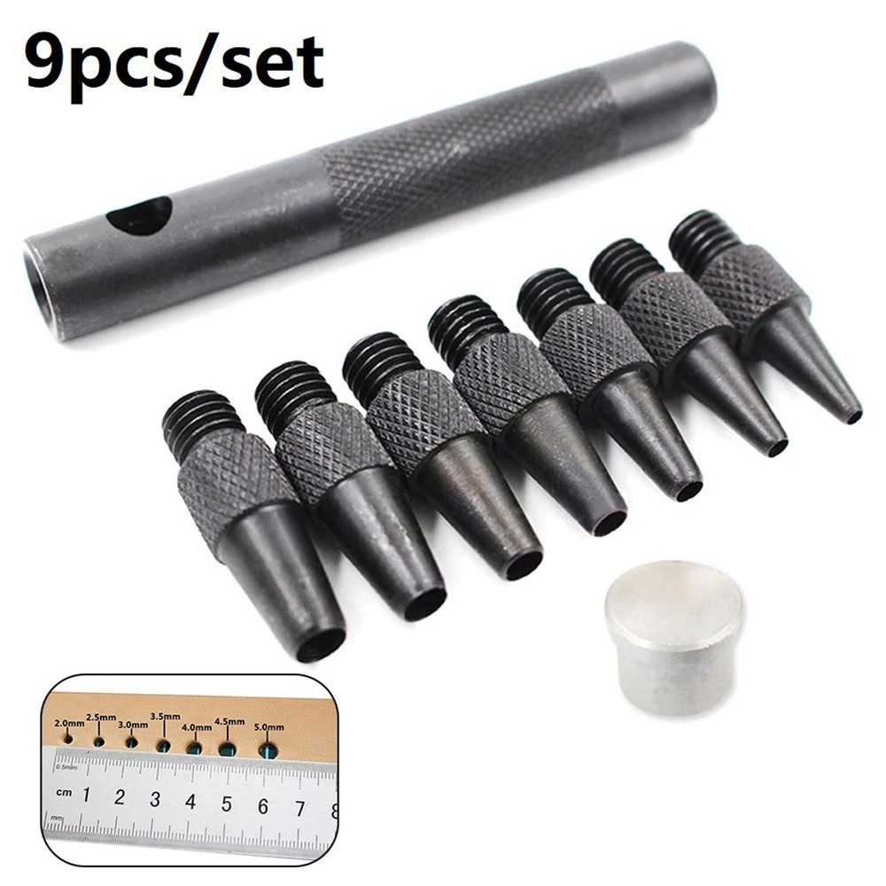 Craft Tool for Leather Replaceable Hole Puncher with Hollow Chisel Design