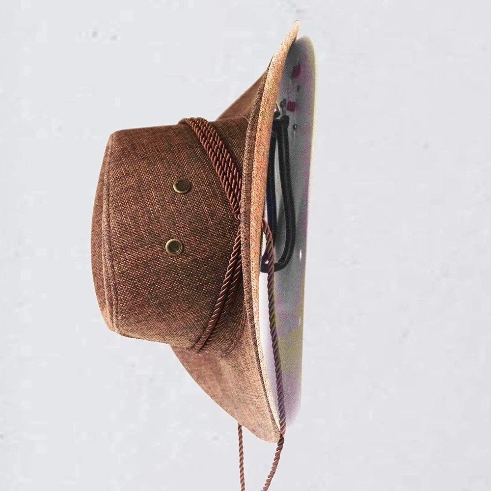 Pmsanzay Cowboy Hat Rack Organizer Display - Wall Mount Holder With Hooks - E...