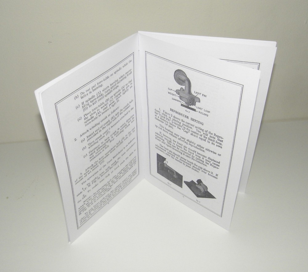 Edison Diamond Disc Phonograph Instruction Manual Reproduction