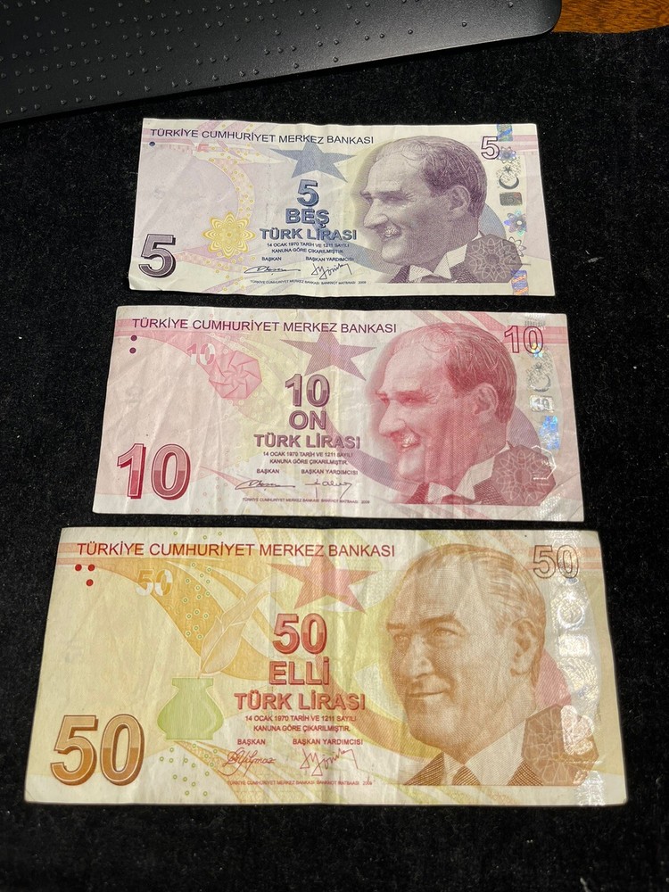 Turkey 3 Banknotes Lot