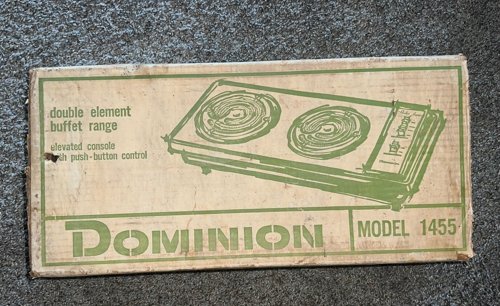 Vintage -1966 Dominion Model 1455 Double Element Electric Buffet Range /With box
