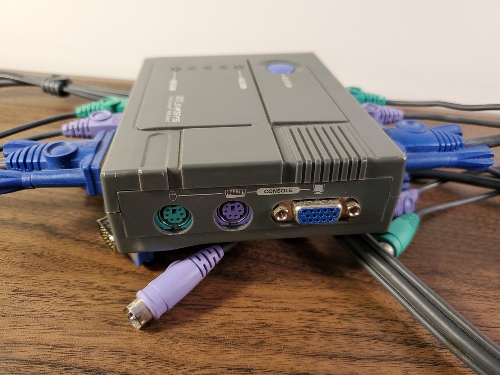 Linksys ProConnect 2-Port Compact KVM Switch PS2KVM2 w/ Cables - untested