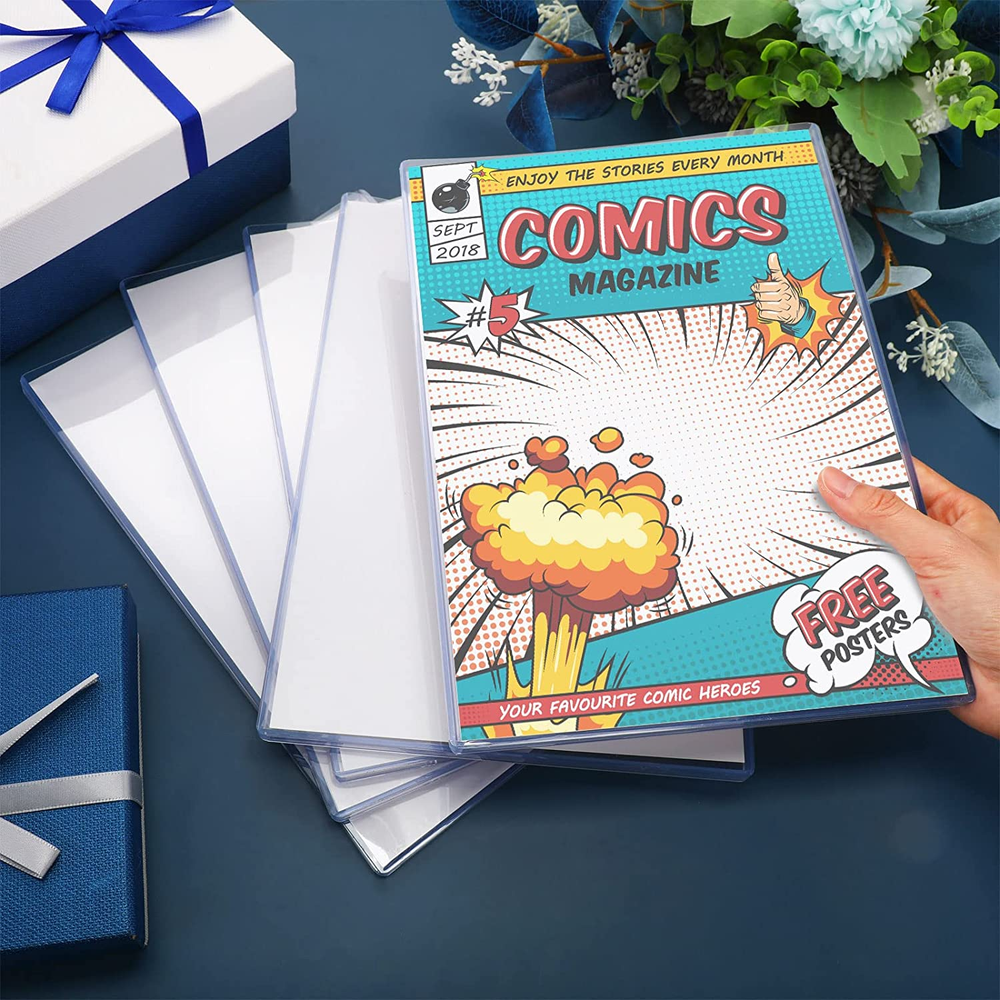 Comic Book Display Case Set, Include Comic Book Sleeves and Clear Plastic Easels